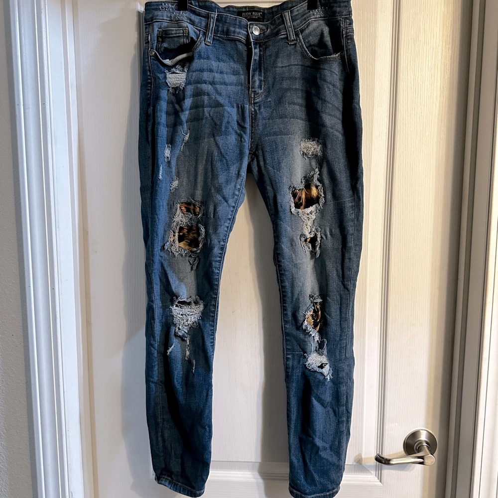 Judy Blue Leopard Skinny Fit Jeans
